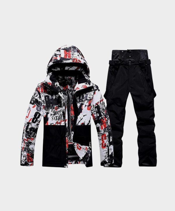 WOWULOVELY Men's Winter Snowsuit Waterproof Windproof Mountain Jacket and Pant Sets